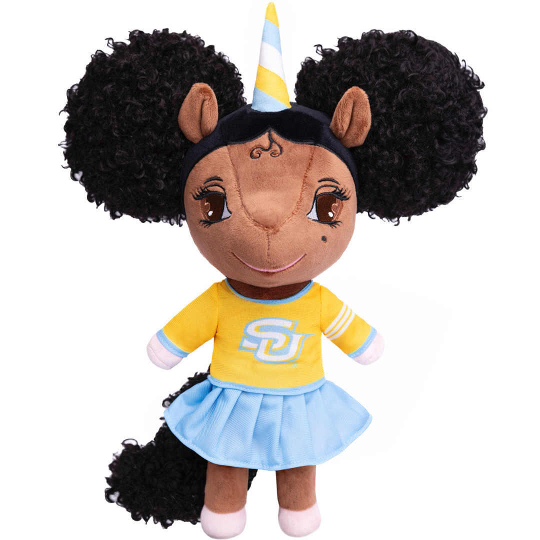 Southern University Unicorn Doll with Afro Puffs - 14 inch