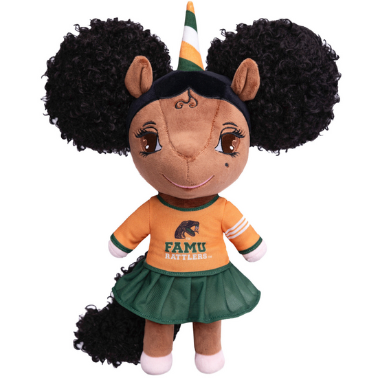 Florida A&M University Unicorn Doll with Afro Puffs - 14 inch