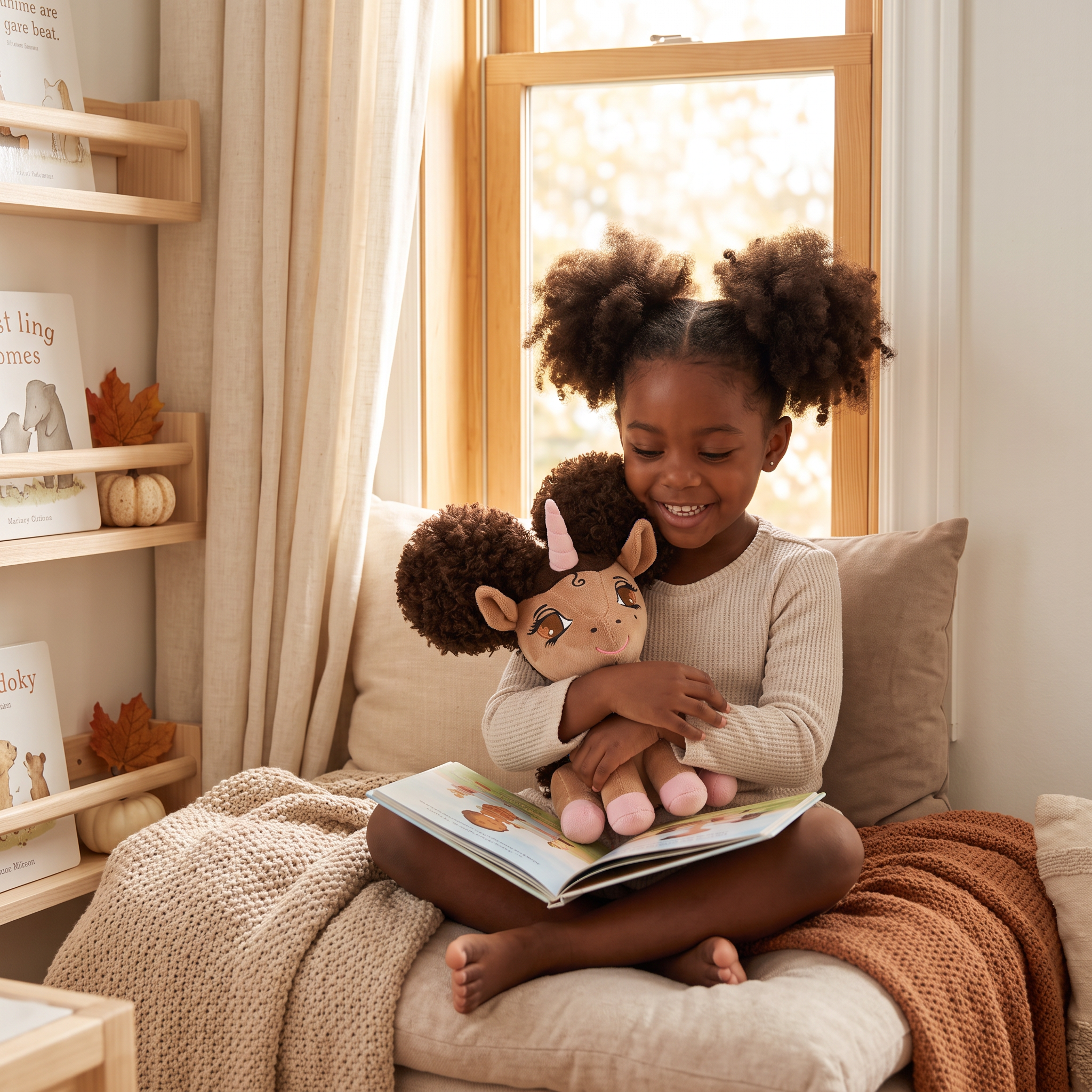 Journey Unicorn Plush Toy with Afro Puffs - 11 inch