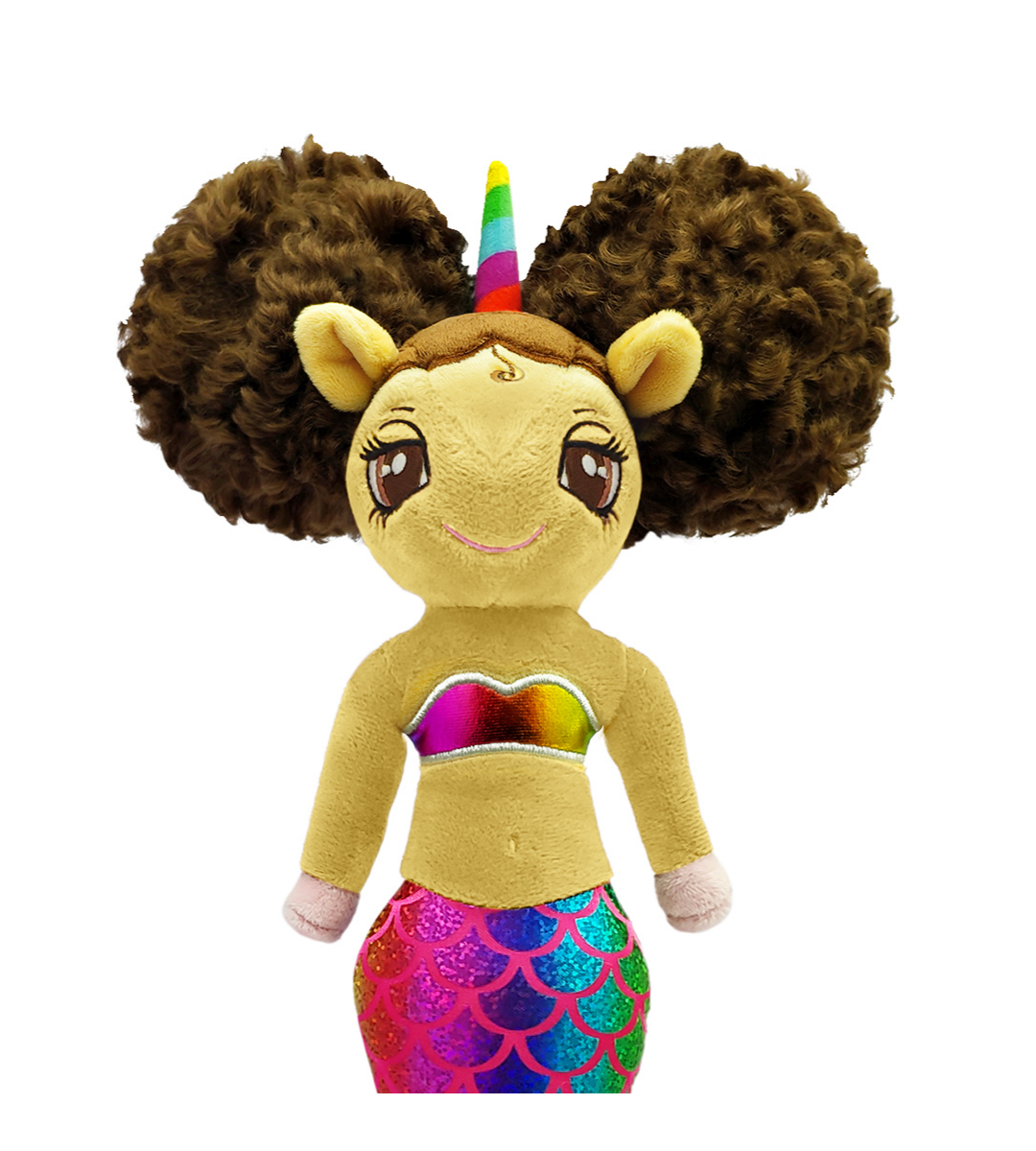 Load image into Gallery viewer, Zoë, Mermaid Unicorn Doll with Afro Puffs  - 16 inch
