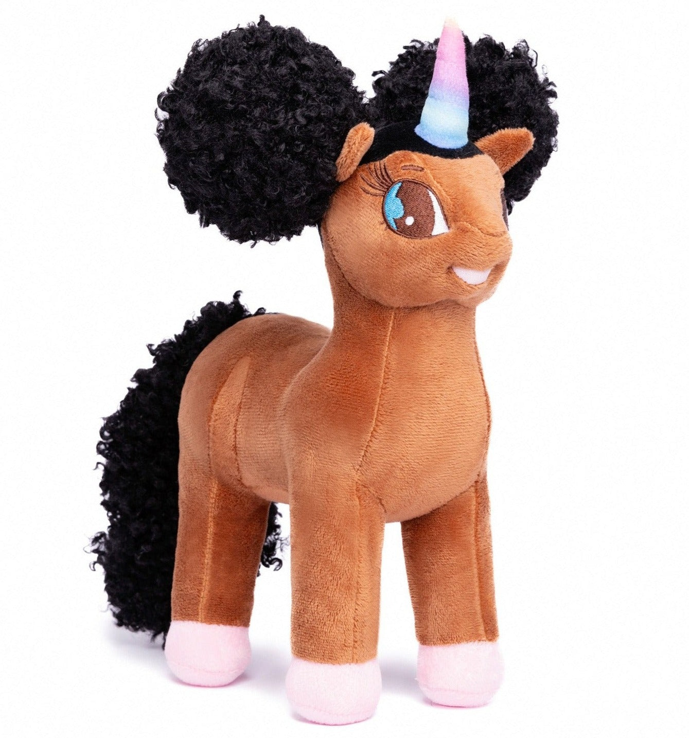 Tiffany, Unicorn Plush Toy with Afro Puffs - 12 inch