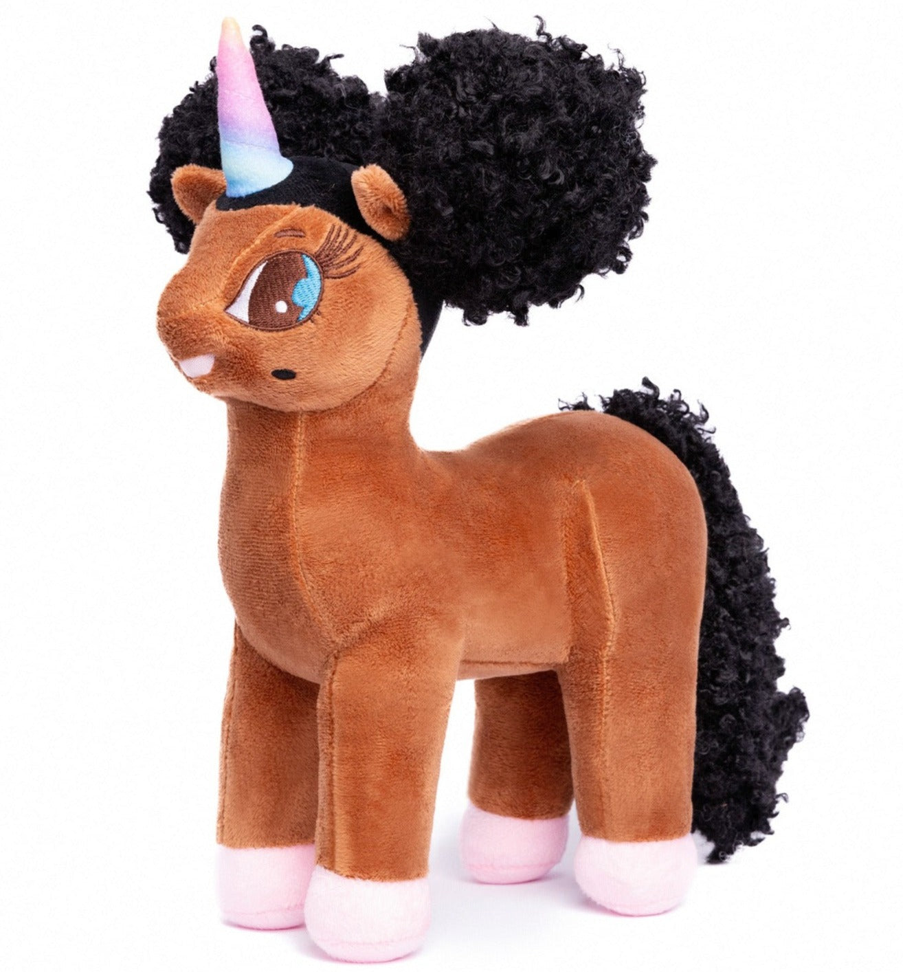 Load image into Gallery viewer, Tiffany, Unicorn Plush Toy with Afro Puffs - 12 inch
