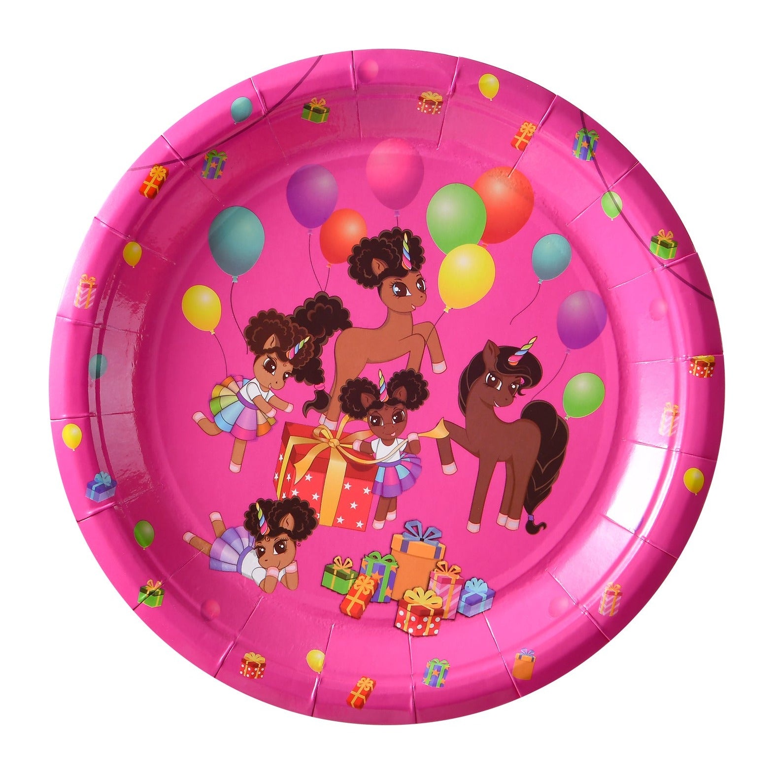 It's a Party Afro Puff Unicorn Birthday Party in a Box for 15 guests - Bubblegum Pink