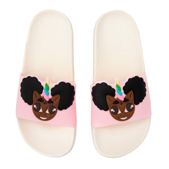 Puff Utility Slide - Pink and White