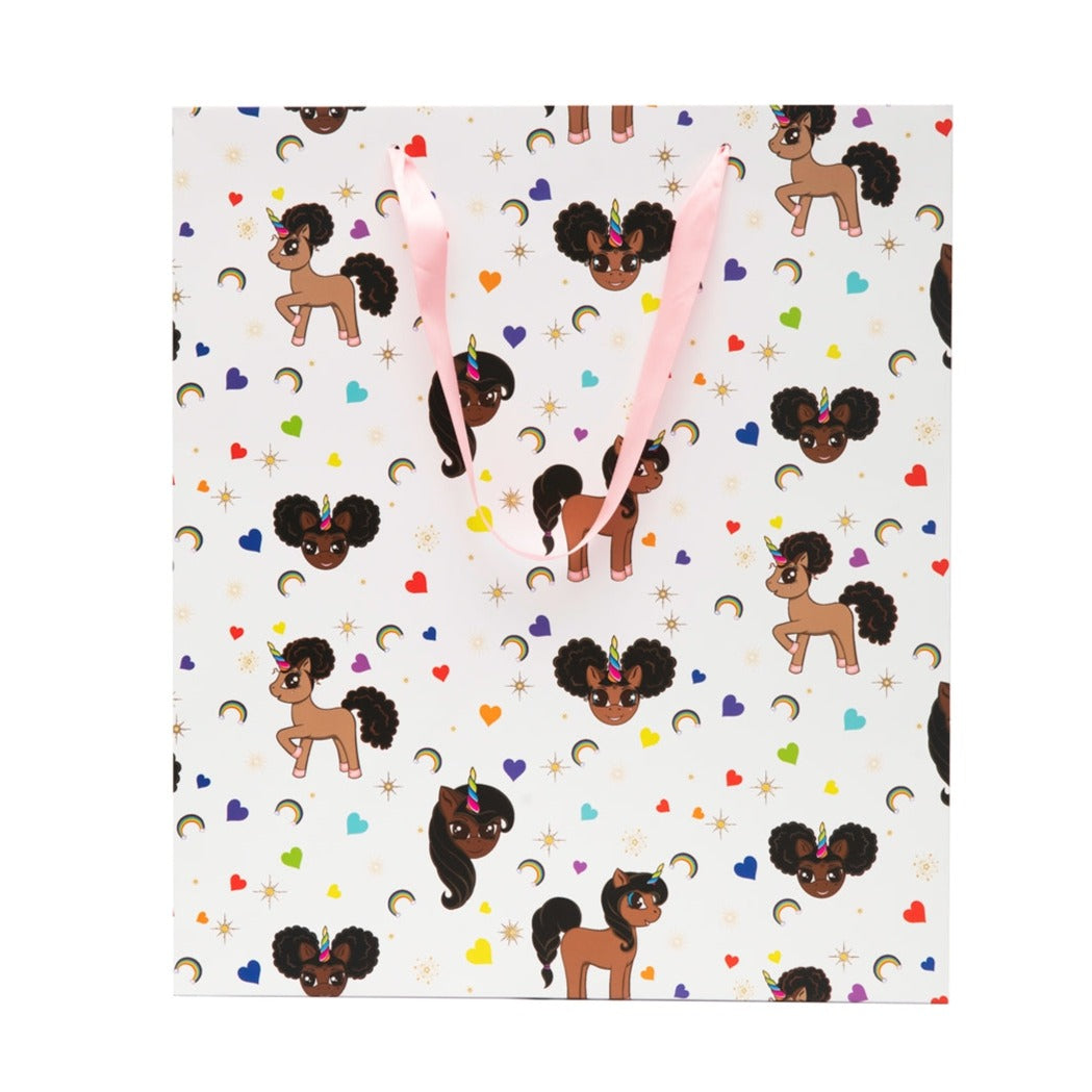 Black Unicorn Shop | Gift Bag - White Signature Print Large Vertical ...