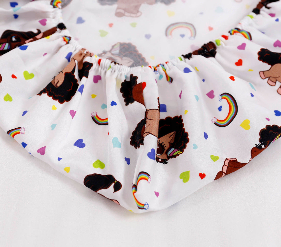 Baby Unicorn Fitted Crib Sheets - Set of 2 (Pink and White)