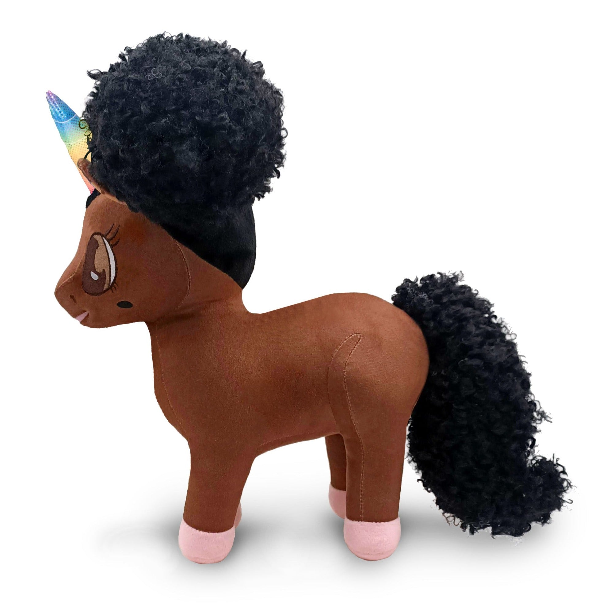 Chloe Unicorn Plush Toy with Afro Puffs - 15 inch